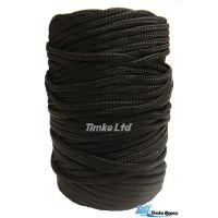 5mm Black Braided Nylon Cord Woven x 105m